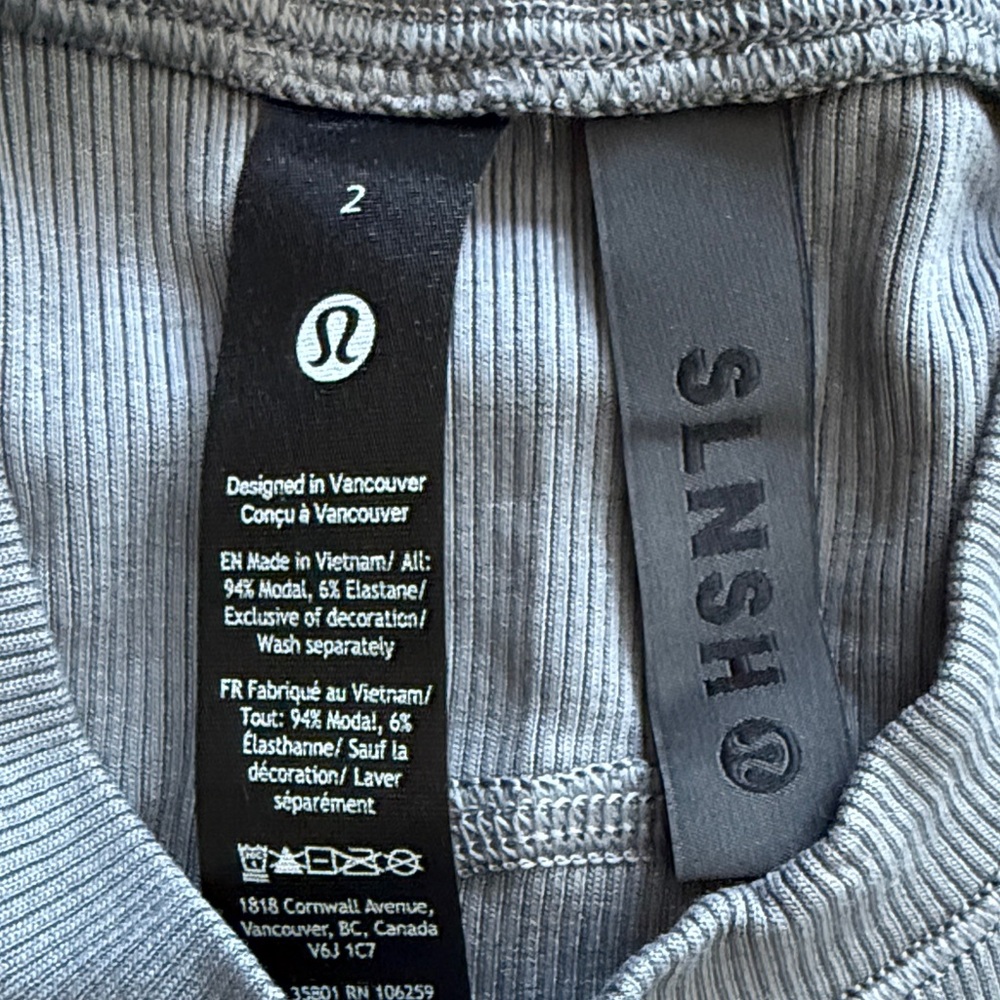 NWT Lululemon Ribbed Modal Tank SLNSH Collection - Picture 5 of 5